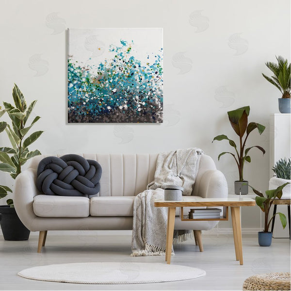Stupell Industries Hilary Winfield | Opaque Speckled Blue Abstract Paint Splatter Wall Art