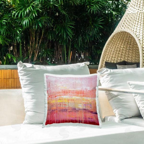 Stupell Industries Hilary Winfield | Pink Paint Drip Printed Throw Pillow
