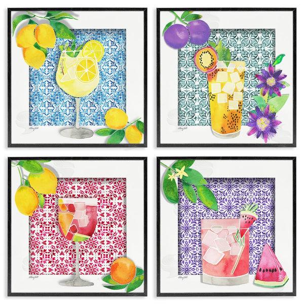 Stupell Industries Hillary Holt | Bright Patterned Fruit Cocktails Wall Art