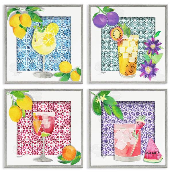 Stupell Industries Hillary Holt | Bright Patterned Fruit Cocktails Wall Art