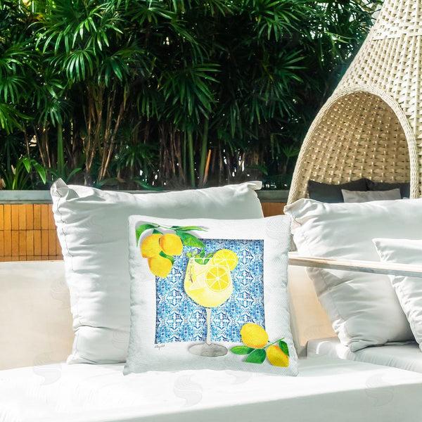 Stupell Industries Hillary Holt | Mediterranean Limoncello Drink Printed Throw Pillow