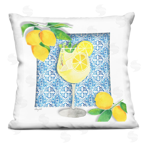 stupell industries Hillary Holt | Mediterranean Limoncello Drink Printed Throw Pillow
