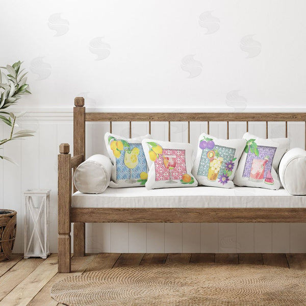 Stupell Industries Hillary Holt | Mediterranean Mixed Drinks Printed Throw Pillow Set