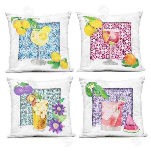 Stupell Industries Hillary Holt | Mediterranean Mixed Drinks Printed Throw Pillow Set