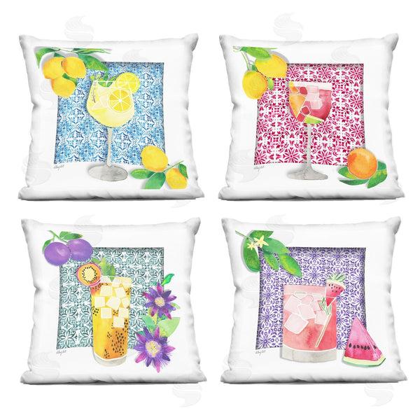stupell industries Hillary Holt | Mediterranean Mixed Drinks Printed Throw Pillow Set
