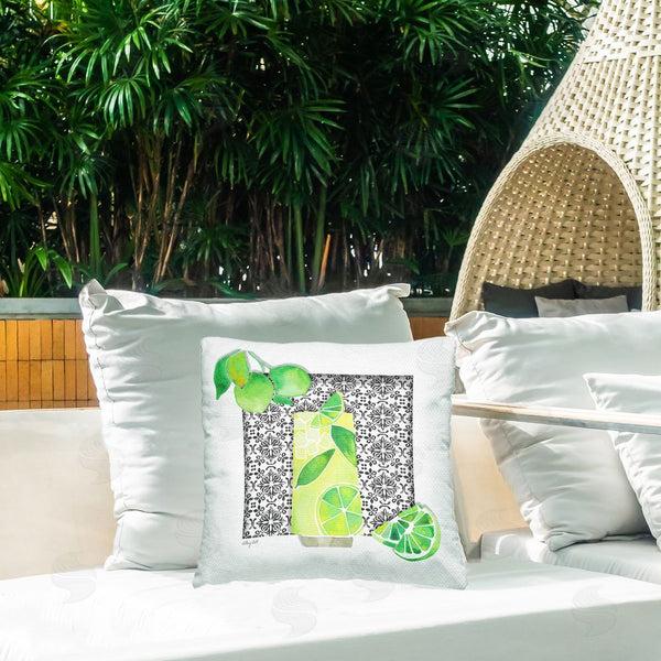 Stupell Industries Hillary Holt | Mediterranean Mojito Drink Printed Throw Pillow