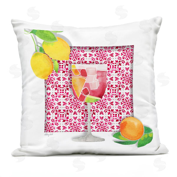 Stupell Industries Hillary Holt | Mediterranean Pattern Sangria Printed Throw Pillow