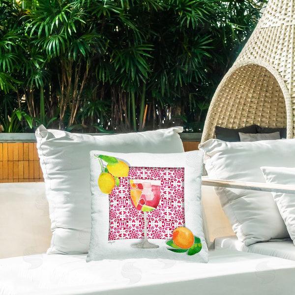 Stupell Industries Hillary Holt | Mediterranean Pattern Sangria Printed Throw Pillow