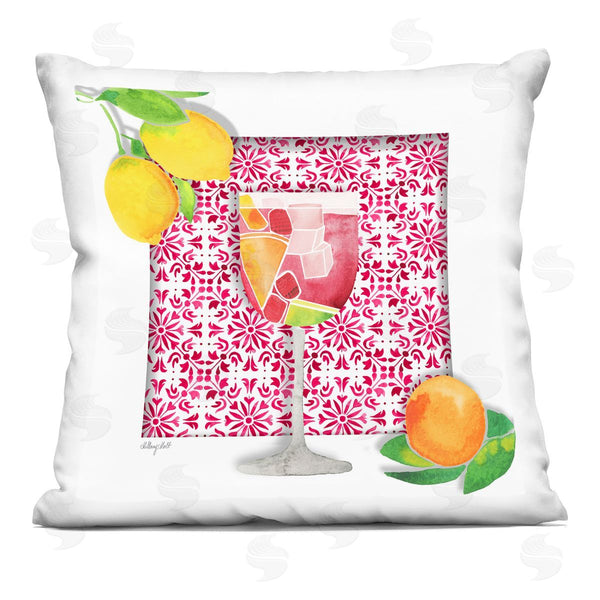 stupell industries Hillary Holt | Mediterranean Pattern Sangria Printed Throw Pillow