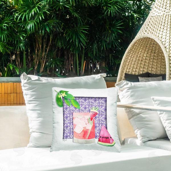 Stupell Industries Hillary Holt | Mediterranean Watermelon Drink Printed Throw Pillow