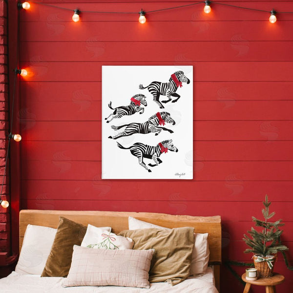 Stupell Industries Hillary Holt | Zebra Stampede With Ribbons Wall Art