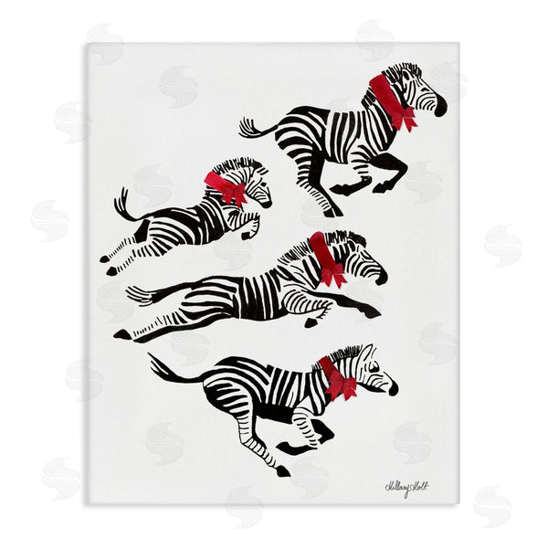 stupell industries Hillary Holt | Zebra Stampede with Ribbons Wall Art