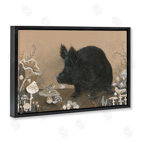 Stupell Industries Hollihocks Art | Hog And Frog With Mushrooms