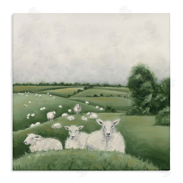 stupell industries Hollihocks Art | Sheep Flock in Rolling Hills