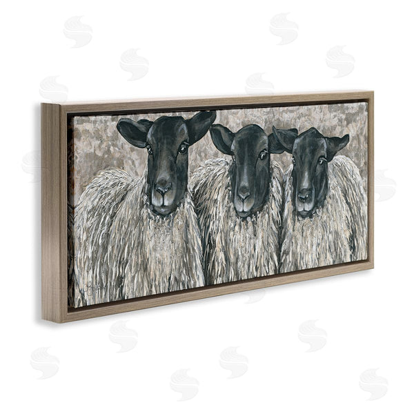 Stupell Industries Hollihocks Art | Three Sheep Trio Portrait Wall Art