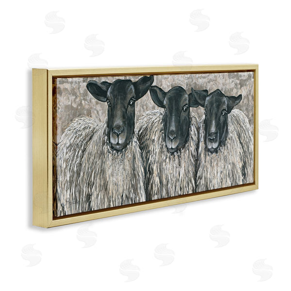 Stupell Industries Hollihocks Art | Three Sheep Trio Portrait Wall Art