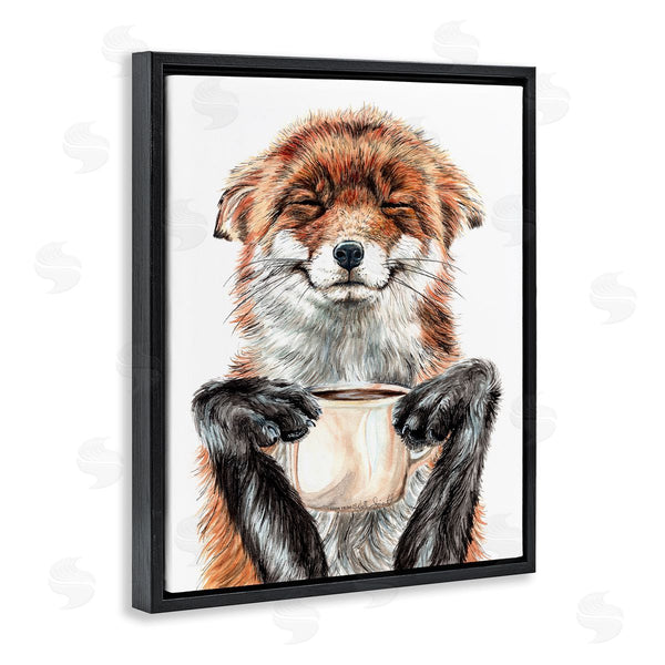 Stupell Industries Holly Simental | Happy Fox With Coffee