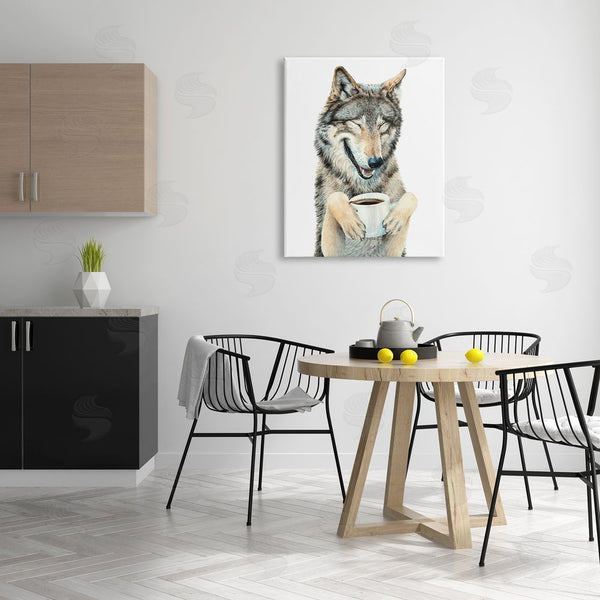 Stupell Industries Holly Simental | Laughing Wolf With Coffee Wall Art