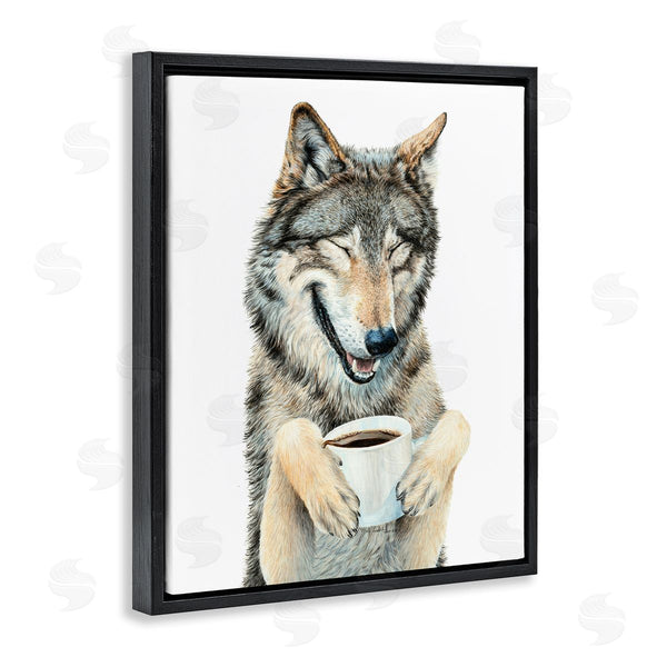 Stupell Industries Holly Simental | Laughing Wolf With Coffee Wall Art