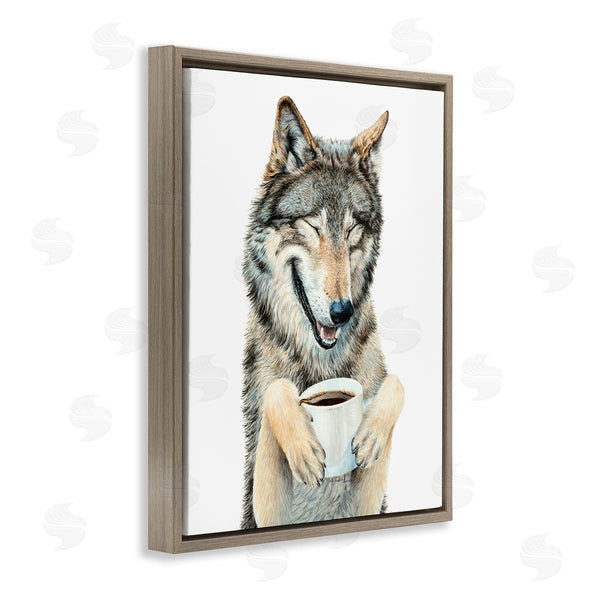 Stupell Industries Holly Simental | Laughing Wolf With Coffee Wall Art