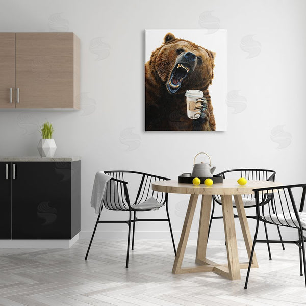 Stupell Industries Holly Simental | Roaring Bear With Coffee Wall Art