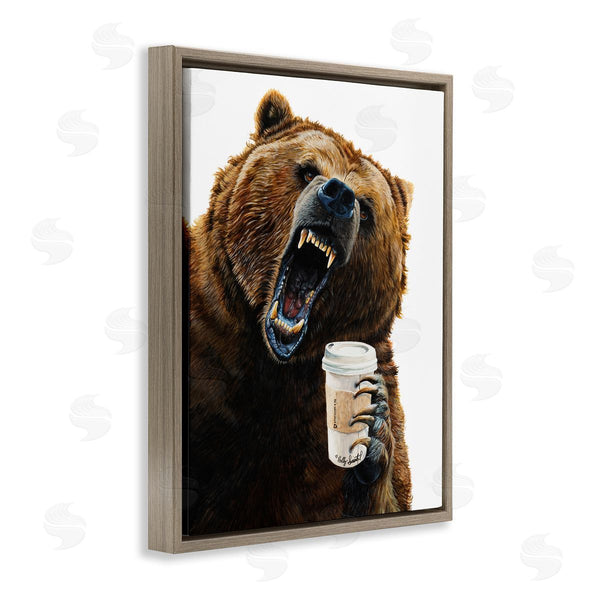 Stupell Industries Holly Simental | Roaring Bear With Coffee Wall Art