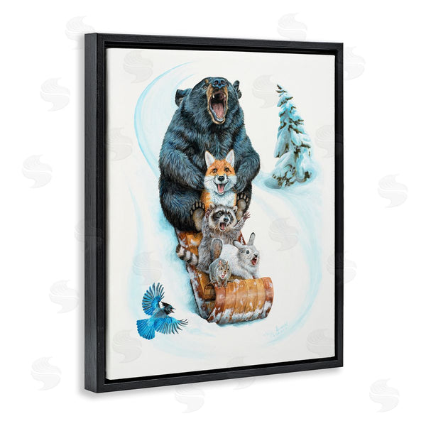 Stupell Industries Holly Simental | Sledding Wildlife Snow Scene Wall Art
