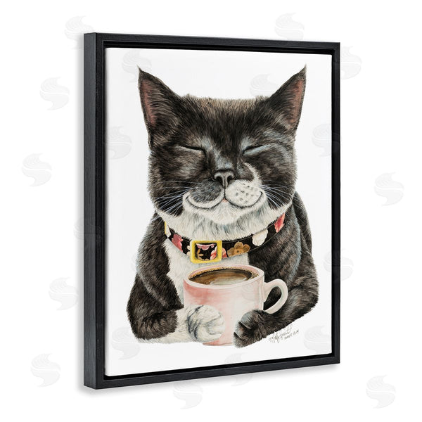 Stupell Industries Holly Simental | Smiling Cat & Coffee Mug Wall Art