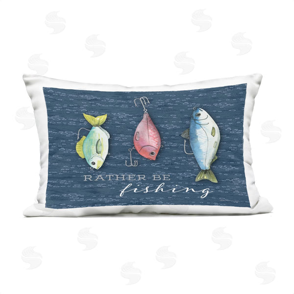Stupell Industries Holly Thomas Stein | Rather Be Fishing Printed Throw Pillow