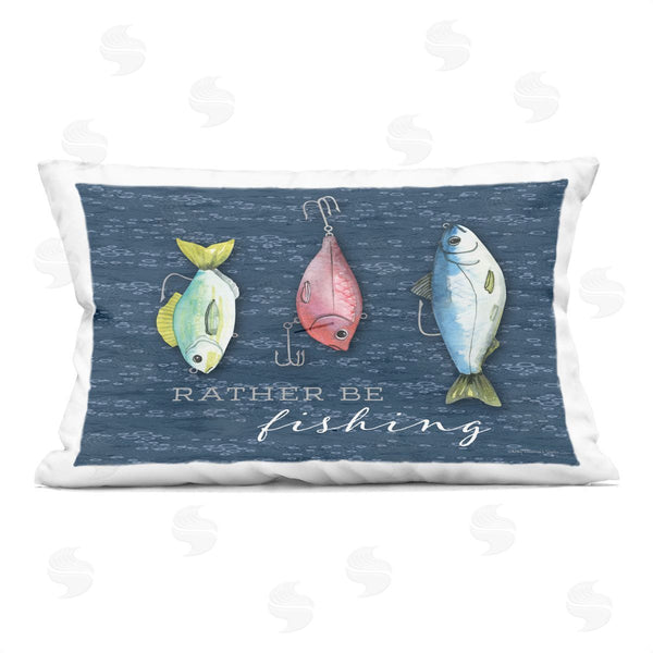 stupell industries Holly Thomas Stein | Rather Be Fishing Printed Throw Pillow