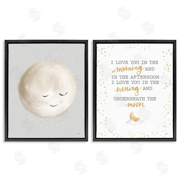 Stupell Industries House Fenway | Adorable I Love You Moon Quote Illustration Wall Art