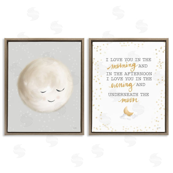Stupell Industries House Fenway | Adorable I Love You Moon Quote Illustration Wall Art