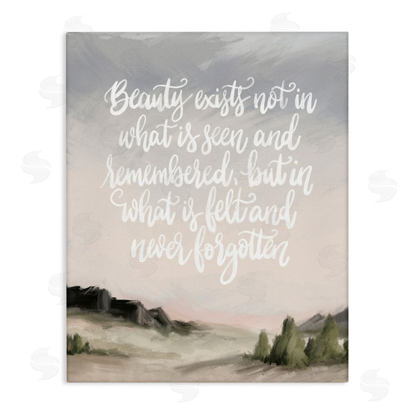 stupell industries House Fenway | Beauty is Never Forgotten Quote Minimalistic Rural Landscape Wall Art