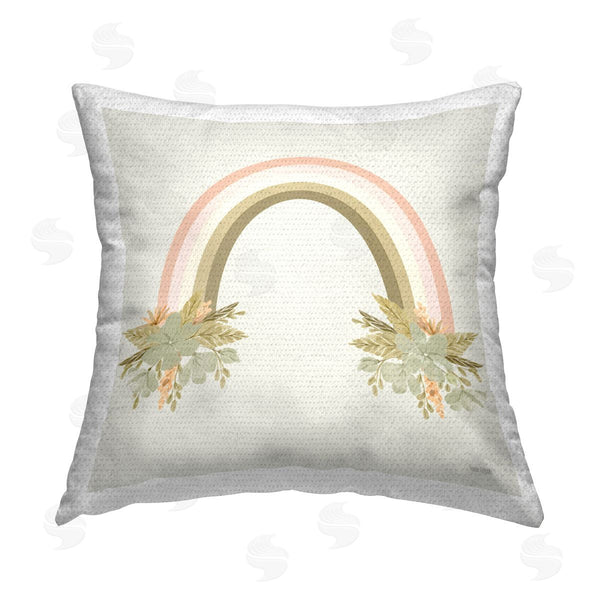 Stupell Industries House Fenway | Blooming Floral Rainbow Printed Throw Pillow