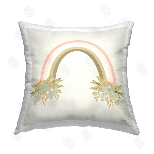 stupell industries House Fenway | Blooming Floral Rainbow Printed Throw Pillow