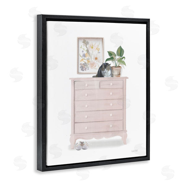 Stupell Industries House Fenway | Chic Wardrobe Still Life Pet Cat Resting Plants Wall Art