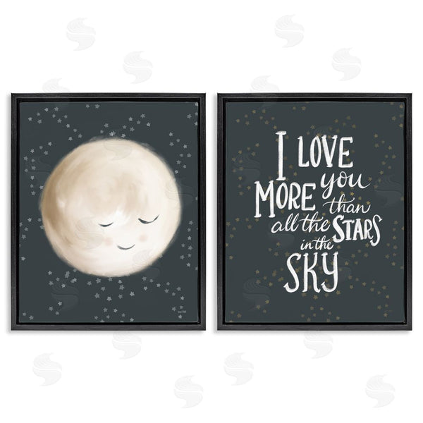 Stupell Industries House Fenway | Cute Moon Starry Night Sky I Love You Phrase Wall Art