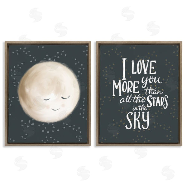 Stupell Industries House Fenway | Cute Moon Starry Night Sky I Love You Phrase Wall Art