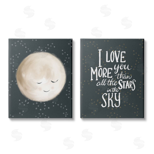 stupell industries House Fenway | Cute Moon Starry Night Sky I Love You Phrase Wall Art
