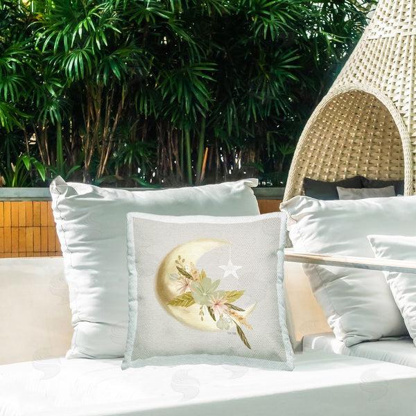 Stupell Industries House Fenway | Floral Nighttime Moon Printed Throw Pillow