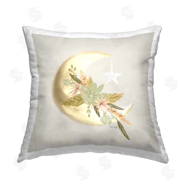 stupell industries House Fenway | Floral Nighttime Moon Printed Throw Pillow