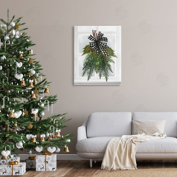 Stupell Industries House Fenway | Hanging Holly Botanicals Mistletoe Seasonal Winter Flowers Wall Art