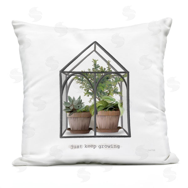 Stupell Industries House Fenway | Just Keep Growing Greenhouse Printed Throw Pillow