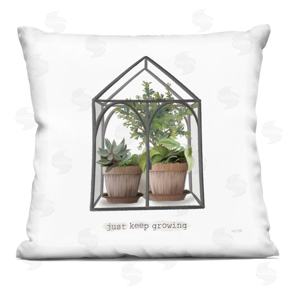 stupell industries House Fenway | Just Keep Growing Greenhouse Printed Throw Pillow