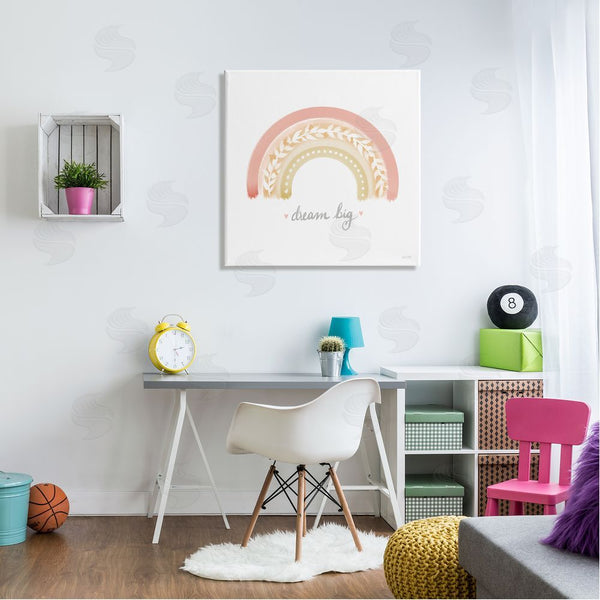 Stupell Industries House Fenway | Lovely Pink Rainbow Botanical Dream Big Quote Wall Art