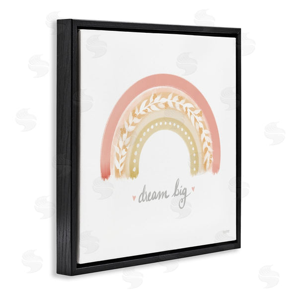 Stupell Industries House Fenway | Lovely Pink Rainbow Botanical Dream Big Quote Wall Art