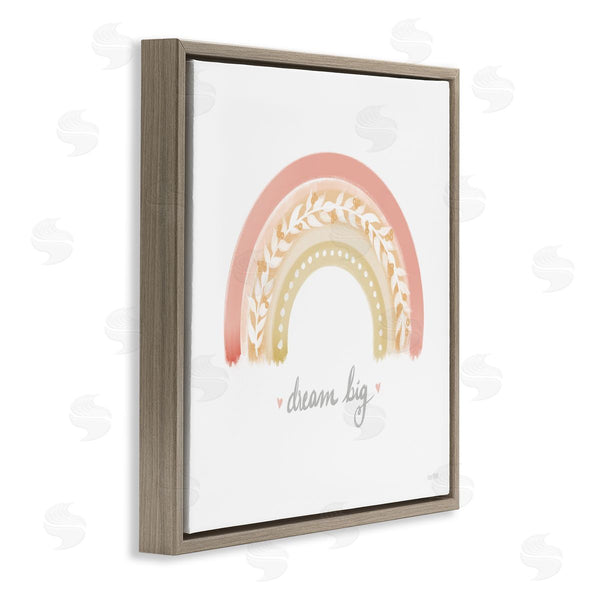 Stupell Industries House Fenway | Lovely Pink Rainbow Botanical Dream Big Quote Wall Art