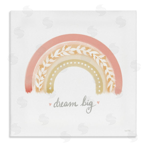 stupell industries House Fenway | Lovely Pink Rainbow Botanical Dream Big Quote Wall Art