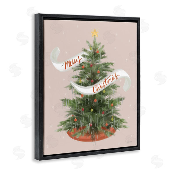 Stupell Industries House Fenway | Merry Christmas Banner Decorated Christmas Tree Ornaments Wall Art