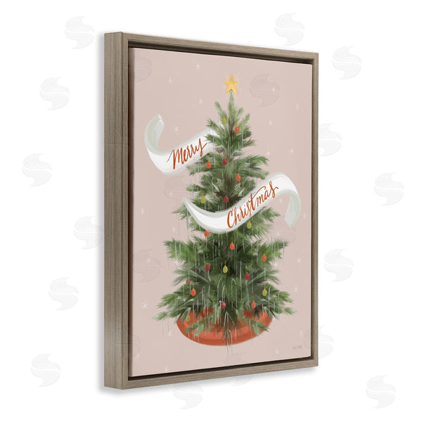 Stupell Industries House Fenway | Merry Christmas Banner Decorated Christmas Tree Ornaments Wall Art